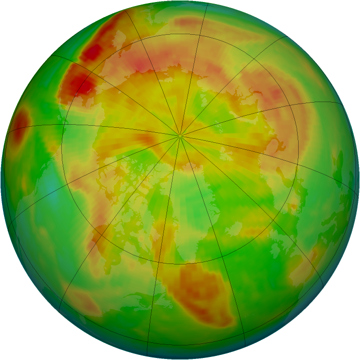 Arctic ozone map for 17 May 1985